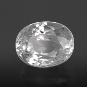 Zircão branco natural 8,64ct, corte oval, VVS