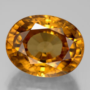 Zircão amarelo natural 18,67ct, corte oval, VVS