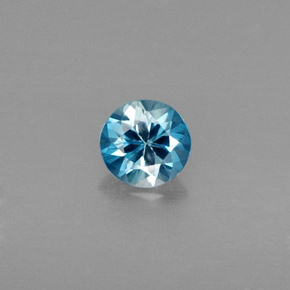 Zircão azul natural 0,49ct, corte redondo, VVS-VS