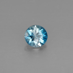 Zircão azul natural 0,49ct, corte redondo, VVS-VS