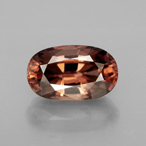 Zircão laranja natural 4,69ct, corte oval, VVS