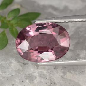 Zircão rosa natural 4,18ct, corte oval, VVS