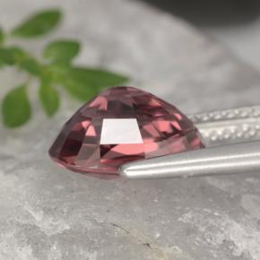Zircão rosa natural 4,09ct, corte oval, VVS
