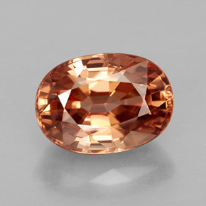 Zircão laranja natural 4,08ct, corte oval, IF