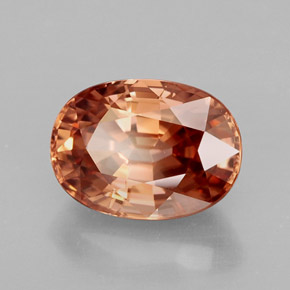 Zircão laranja natural 4,08ct, corte oval, IF