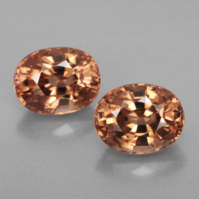 Pedras preciosas de zircão laranja natural de  ct, corte oval, IF