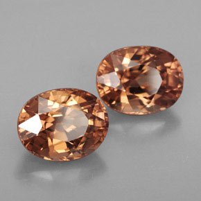 Pedras preciosas de zircão laranja natural de  ct, corte oval, IF