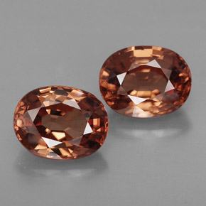 Pedras preciosas de zircão laranja natural de  ct, corte oval, IF