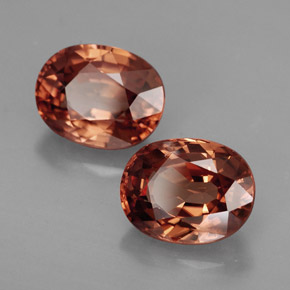 Pedras preciosas de zircão laranja natural de  ct, corte oval, IF