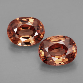 Pedras preciosas de zircão laranja natural de  ct, corte oval, IF