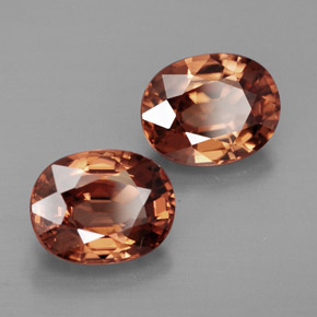 Pedras preciosas de zircão laranja natural de  ct, corte oval, IF