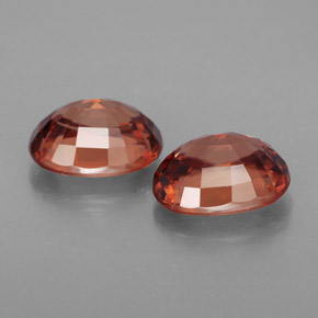 Pedras preciosas de zircão laranja natural de  ct, corte oval, IF