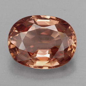 Zircão laranja natural 2,81ct, corte oval, IF