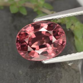 Zircão vermelho natural 3,58ct, corte oval, VVS