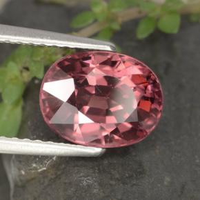 Zircão vermelho natural 3,58ct, corte oval, VVS