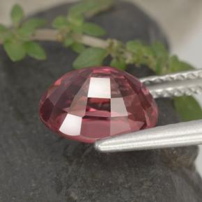 Zircão vermelho natural 3,58ct, corte oval, VVS