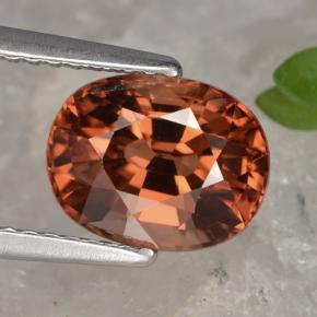 Zircão laranja natural 3,54ct, corte oval, VS