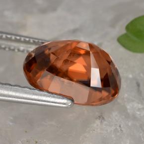 Zircão laranja natural 3,54ct, corte oval, VS
