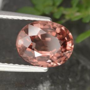 Zircão rosa natural 2,93ct, corte oval, VVS-VS