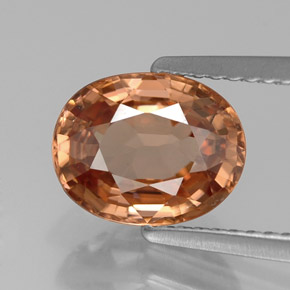 Zircão laranja natural 2,90ct, corte oval, IF