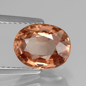 Zircão laranja natural 2,90ct, corte oval, IF
