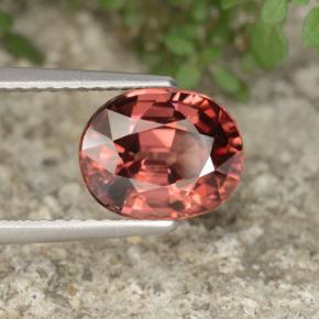 Zircão rosa natural 3,31ct, corte oval, VVS