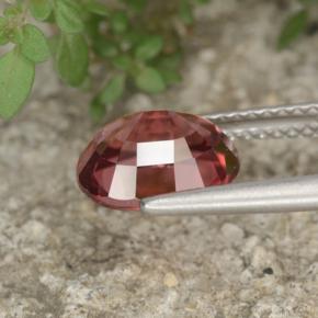 Zircão rosa natural 3,31ct, corte oval, VVS