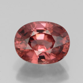 Zircão rosa natural 3,39ct, corte oval, IF