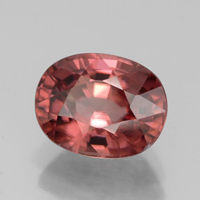 Zircão rosa natural 3,39ct, corte oval, IF