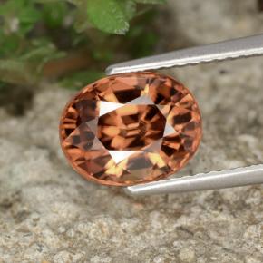 Zircão rosa natural 3,69ct, corte oval, VVS