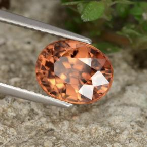 Zircão rosa natural 3,69ct, corte oval, VVS