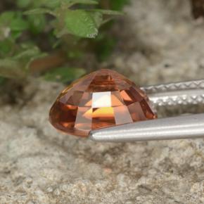 Zircão rosa natural 3,69ct, corte oval, VVS