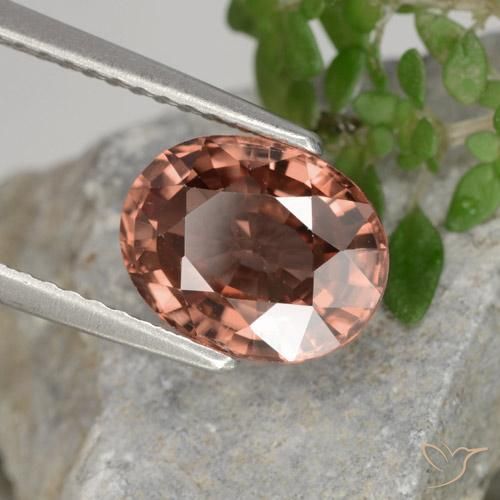 Zircão vermelho indiano Natural 2.70ct, oval, VVS