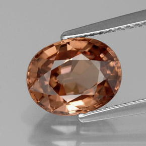 Zircão laranja natural 3,17ct, corte oval, VVS