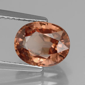 Zircão laranja natural 3,17ct, corte oval, VVS