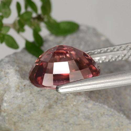 Zircão rosa natural 3,46ct, corte oval, VVS