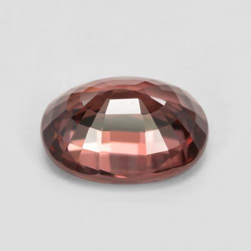 Zircão vermelho natural 3,14ct, corte oval, VVS