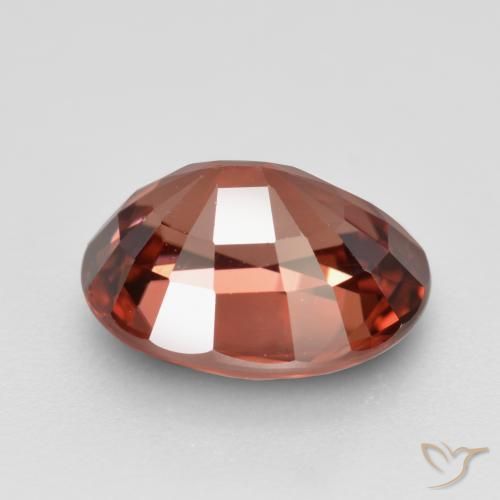 Zircão vermelho natural 3,06ct, corte oval, VS