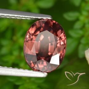 Zircão Vermelho escuro Natural 2.89ct, oval, VVS