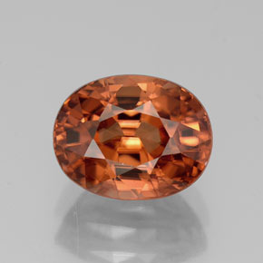 Zircão laranja natural 3,83ct, corte oval, VVS