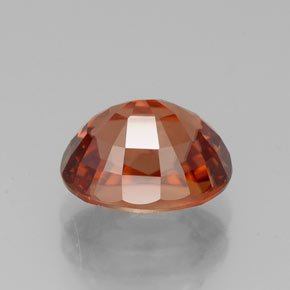 Zircão laranja natural 3,83ct, corte oval, VVS