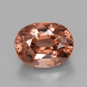 Zircão laranja natural 3,30ct, corte oval, VVS