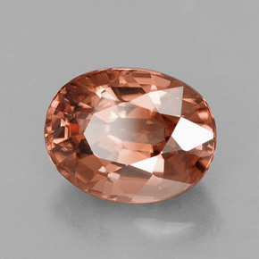 Zircão laranja natural 3,30ct, corte oval, VVS