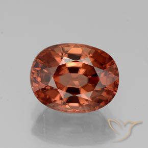 3.38ct Natural vermelho médio Zircão, oval, VVS