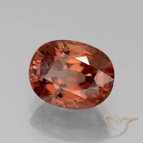Zircão vermelho médio Natural 3.38ct, oval, VVS
