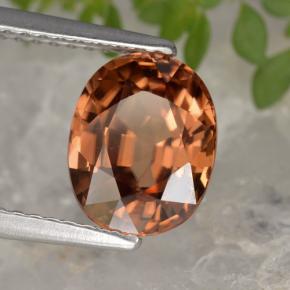 Zircão vermelho natural 3,12ct, corte oval, VVS