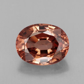 Zircão laranja natural 3,10ct, corte oval, IF