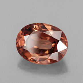 Zircão laranja natural 3,10ct, corte oval, IF