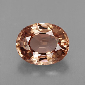 Zircão rosa natural 2,88ct, corte oval, VVS