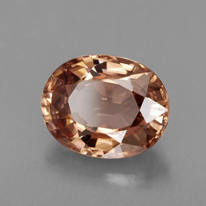 Zircão rosa natural 2,88ct, corte oval, VVS